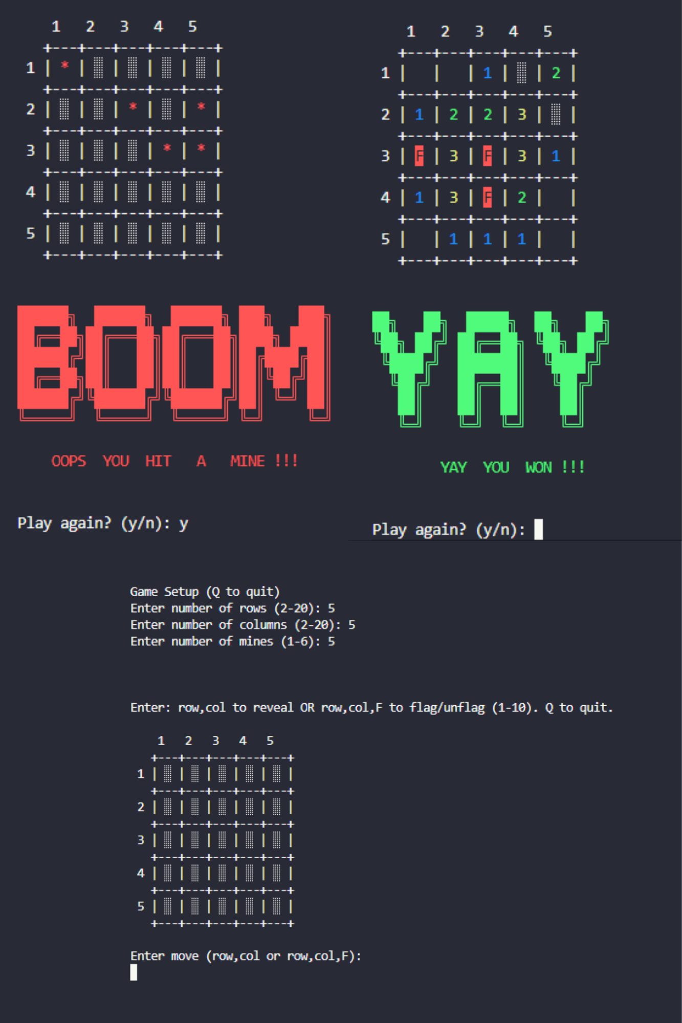 minesweeper game screenshot